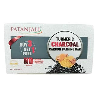 Patanjali Turmeric Charcoal Bathing Bar 125g 500gm 3+1Free