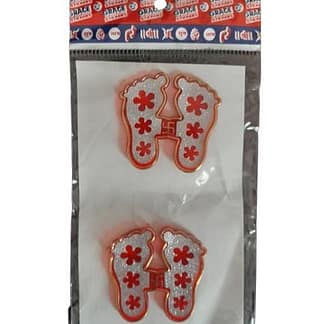 Laxmi Feet Stickers – Good Luck Temple Decoration & Diwali Pooja 45mm - Twin Pack